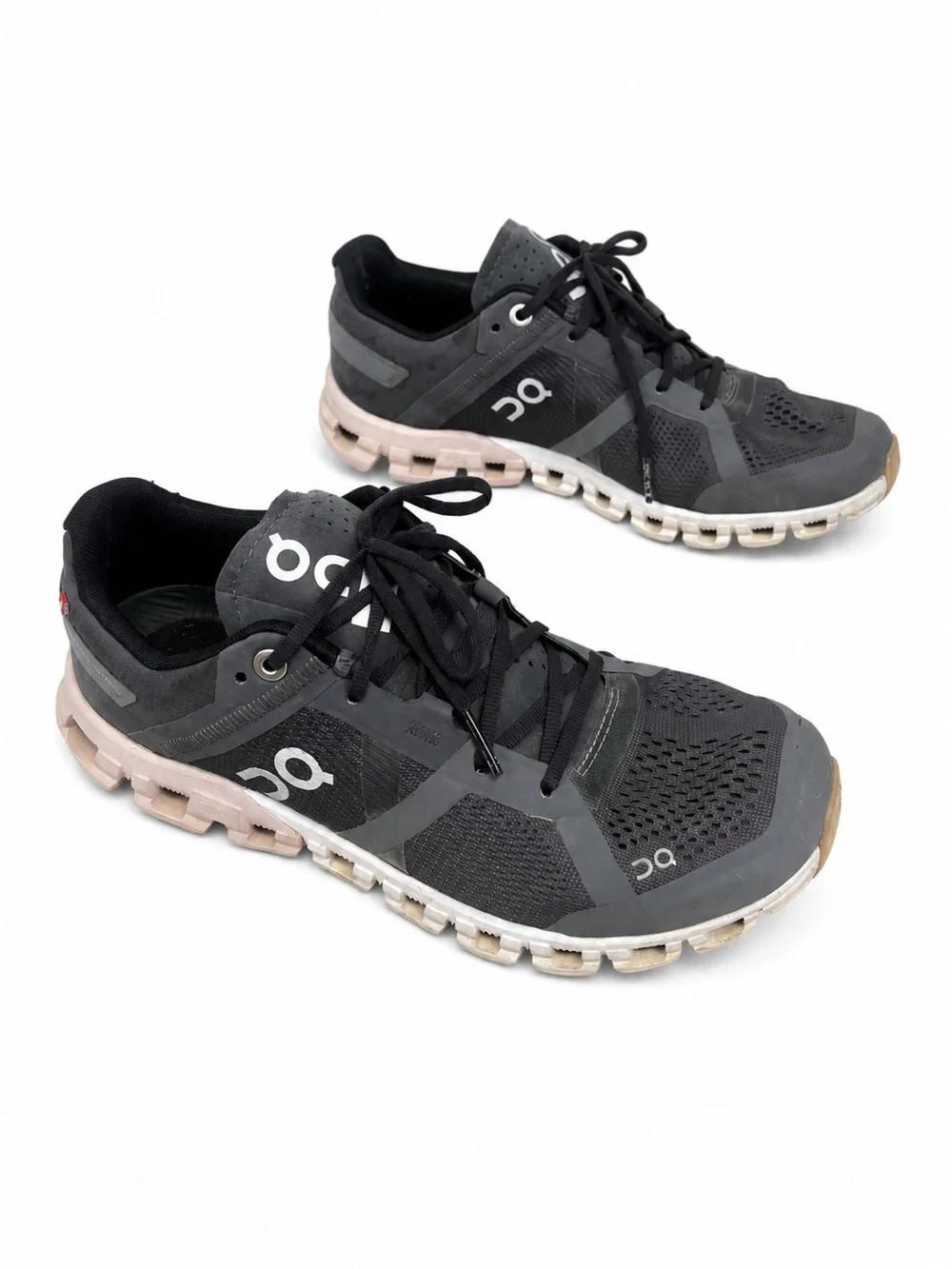 On Running Cloudflow shoes in Rock Grey Rose CloudTec cushioning comfy size 6.5M